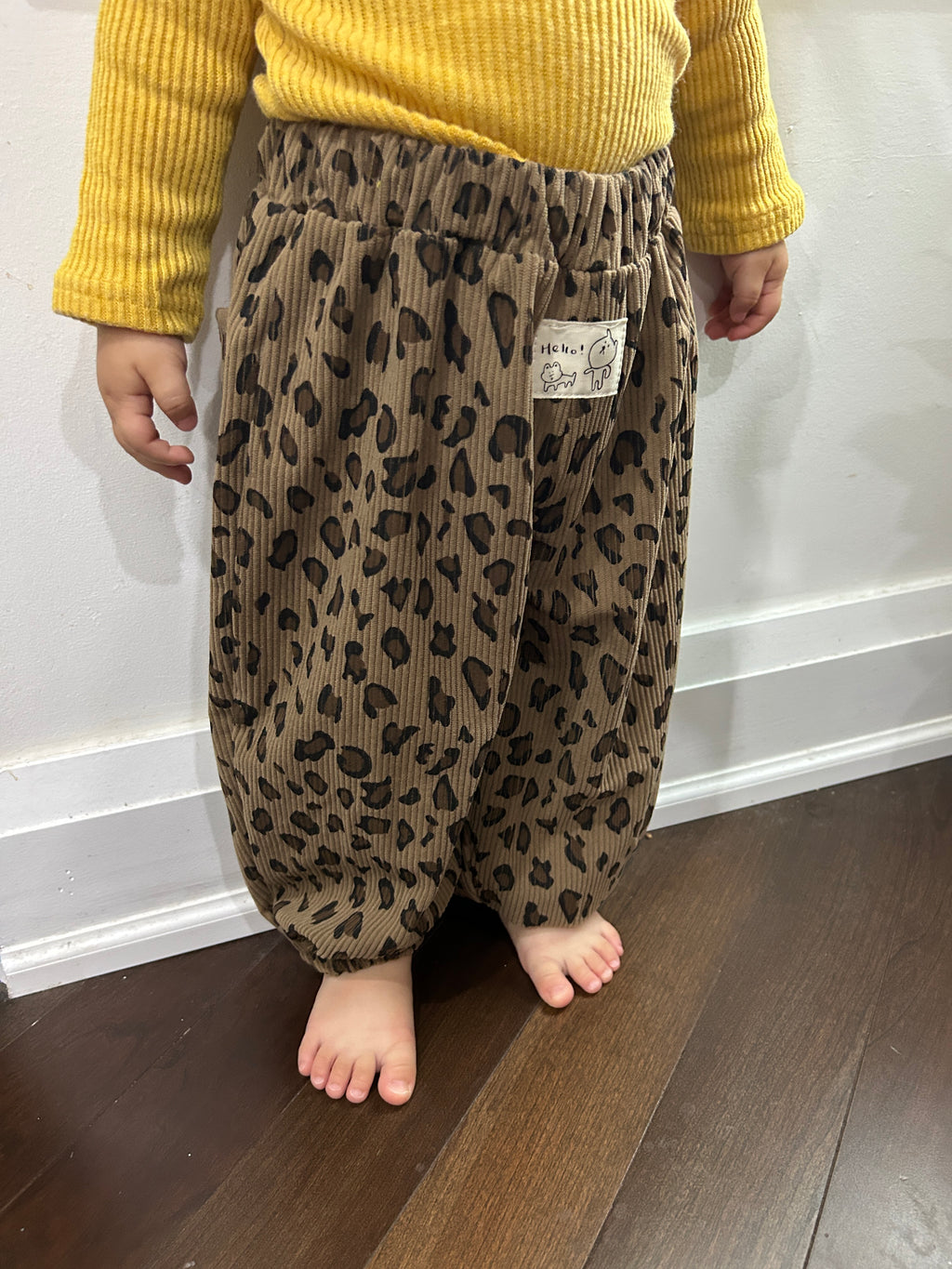 Corduroy Leopard Balloon Pants
