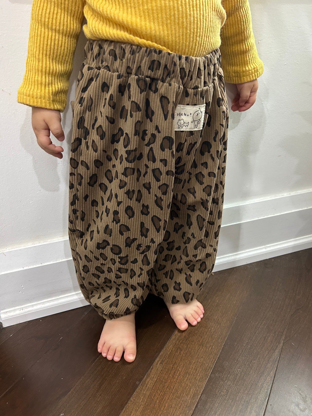 Corduroy Leopard Balloon Pants