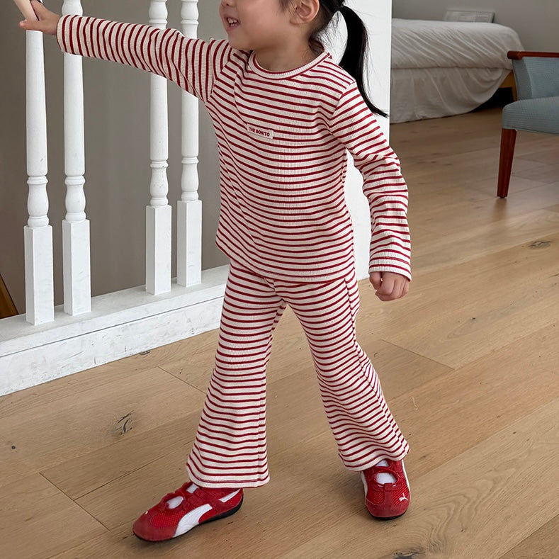 Striped Ribbed Matching Set