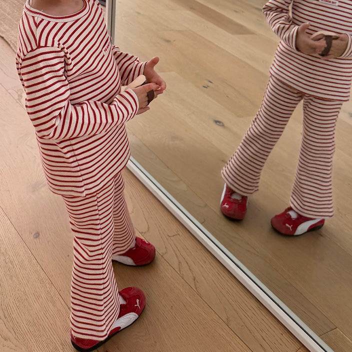 Striped Ribbed Matching Set