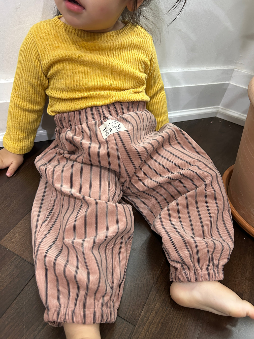 Corduroy Pinstriped Balloon Pants