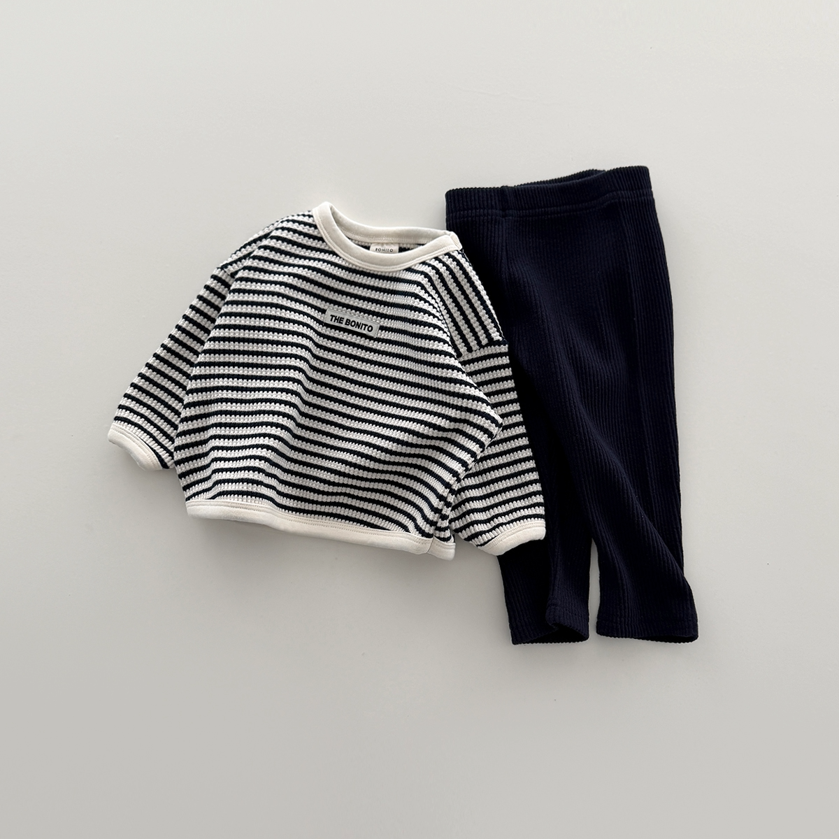 Baby Striped Ribbed Leggings Set