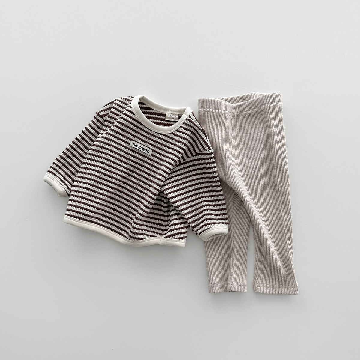 Baby Striped Ribbed Leggings Set